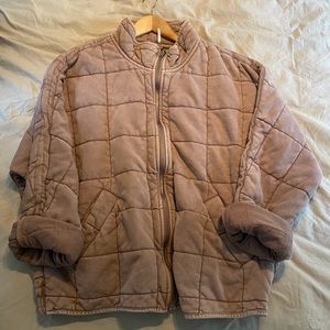champagne diamond dolman quilted jacket